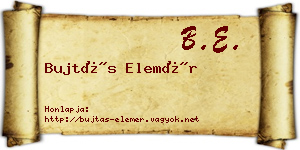 Bujtás Elemér névjegykártya